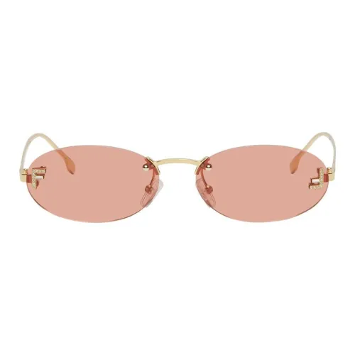 FENDI Металл OVAL SUNGLASSES Женские Золотой