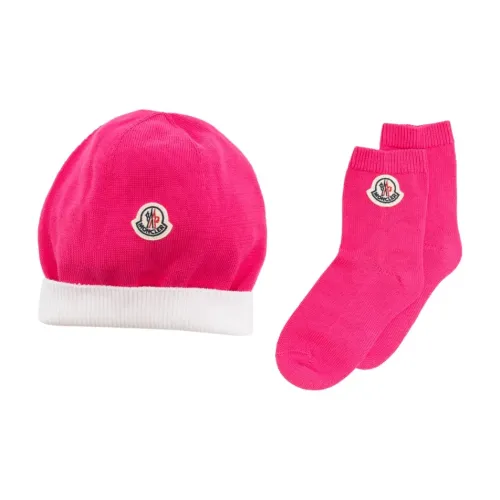 Moncler Хлопок Шапки-бини Детский Розовый