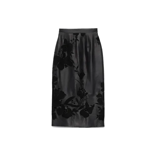 ELIE SAAB Черные Женские Повседневные Длинные Юбки
