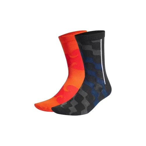 Adidas MARIMEKKO collaboration 2 шт черный/апельсиновый женские носки MID до икры