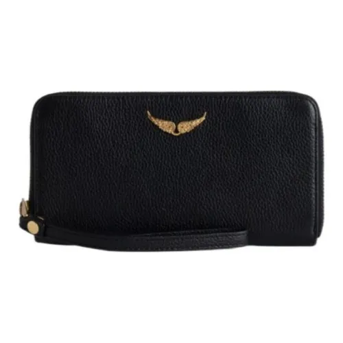 Zadig Voltaire Рельеф Телячья Кожа Кошелек Женские Черный