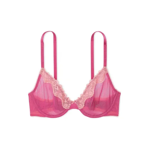 Victoria's Secret Tease Без подкладки Demi Бюстгальтер LUSCIOUS Розовый Бюстгальтер Женские Сладкий стиль Розовый