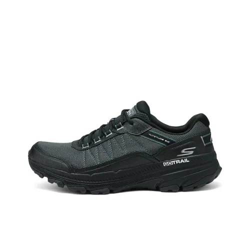 Skechers Go Run Trail Устойчивые к истиранию Низкие Беговые кроссовки Мужские Черные Серые