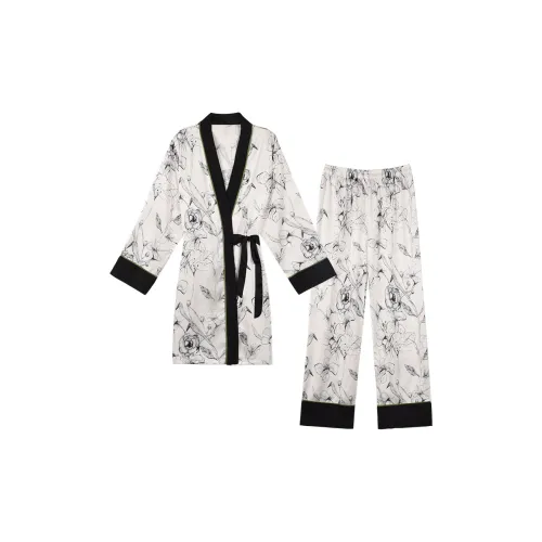 IIZZINI Пижамный комплект женский черный белый