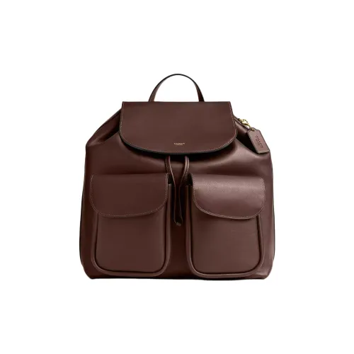 COACH Crosby GRAIN LEATHER Рюкзак Большой Женские Кленовый