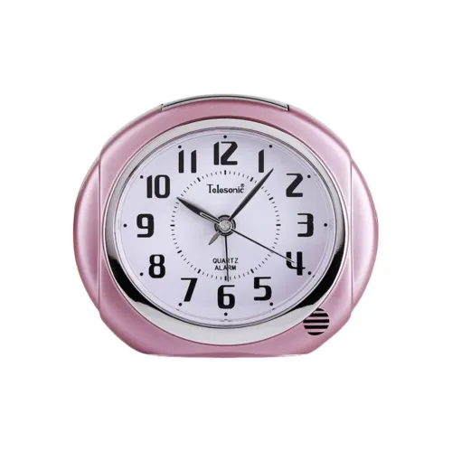TELESONIC Кварцевый механизм пластик будильник унисекс синий серый розовый