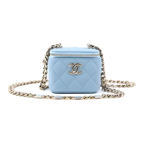 CHANEL 22SS Lambskin Box Bag Crossbody Bag Mini Women's Blue CHANEL 22SS Овечья шкура Коробка Сумка через плечо Мини Женская Синяя