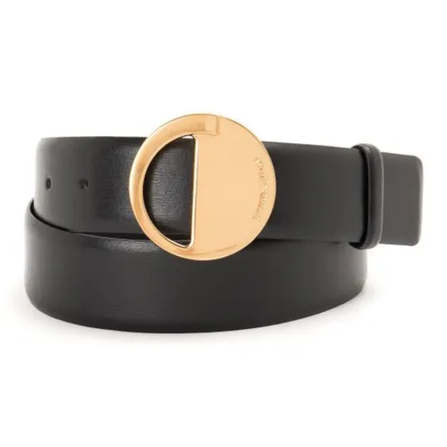 EMPORIO ARMANI Эмблема Декор Кожаные Ремни Женские Черный Ширина 4CM