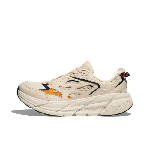 HOKA ONE ONE Clifton L Противоскользящие Устойчивые к износу Низкие Кроссовки для тренировок Унисекс Бежевые