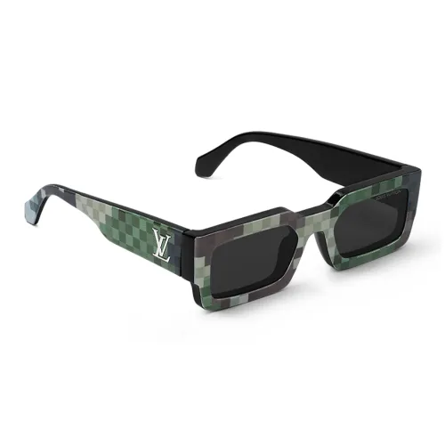 LOUIS VUITTON Металл Ацетат Прямоугольные Солнцезащитные очки Мужские Зеленые