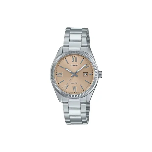 CASIO Кварцевый механизм нержавеющая сталь ремешок женские часы циферблат цвета кофе