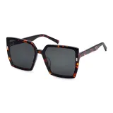 C2 Прозрачная оправа "Черепаховый узор" с темно-серыми линзами