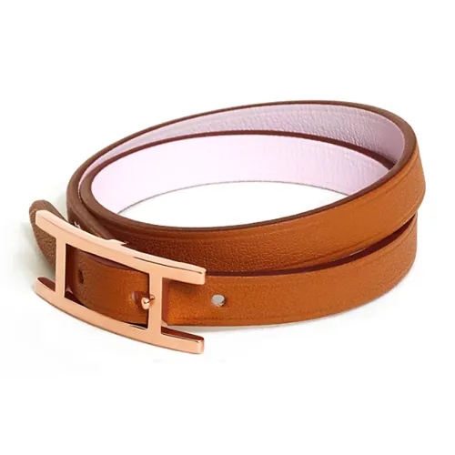 HERMES Телячья кожа Наручные повязки Женские Коричневый