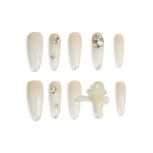 Goodbye Day Простой Вода Ледяная прозрачность Фея Feel False Nail MID Длина Coquette 27 мм