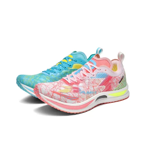 PANKE Беговые кроссовки Низкий верх Несовпадающие Павлин Синий + Вишневый цветок Розовый Унисекс