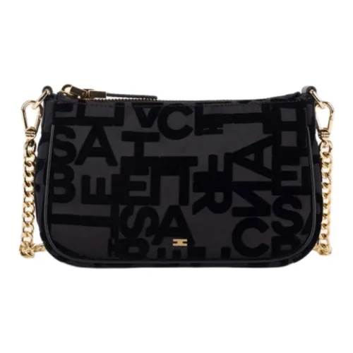 Elisabetta Franchi Хлопок Сумка Сумка через плечо Сумка через плечо Клатч Женский Черный