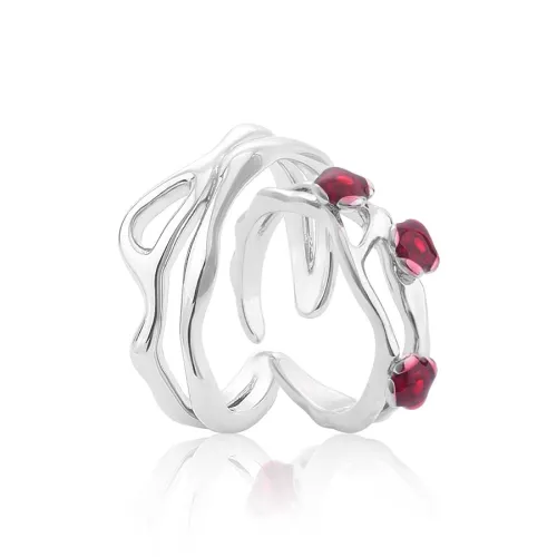 FOREVER MELODY Циркон Кольца Унисекс Серебряный