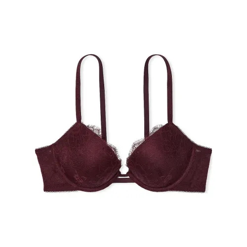 Victoria's Secret Very Sexy Розовый Кружевной Бюстгальтер PUSH Up Бургунди Коричневый Бюстгальтер Женский Бургунди Коричневый