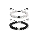 Вулканический камень Белая Бирюза Браслет-шнурок 1 пара