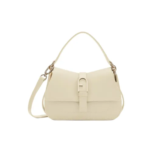 Furla Телячья кожа Сумка через плечо Сумка Мини Женская Бежево-желтая