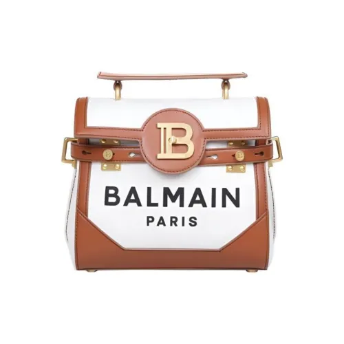 BALMAIN Холст и кожа через плечо сумка женская коричневый