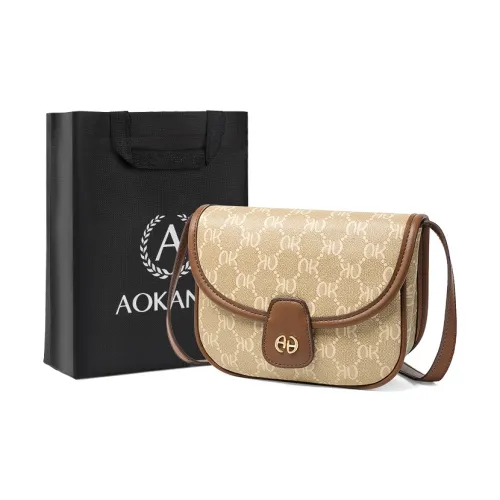 AOKANG Сумка из ПВХ Сумка через плечо Сумка на плечо Стандартная Женская Кофейно-коричневый Кремовый Абрикос