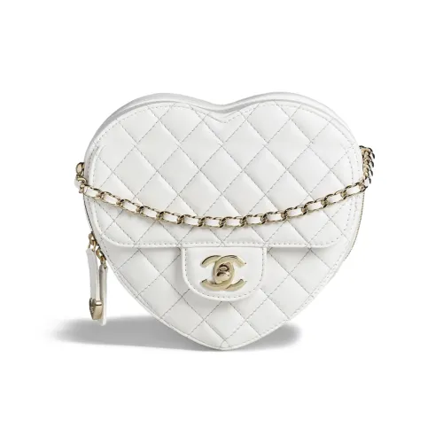 CHANEL Lambskin Heart Bag Сумка в форме сердца Сумка через плечо Женская Белая