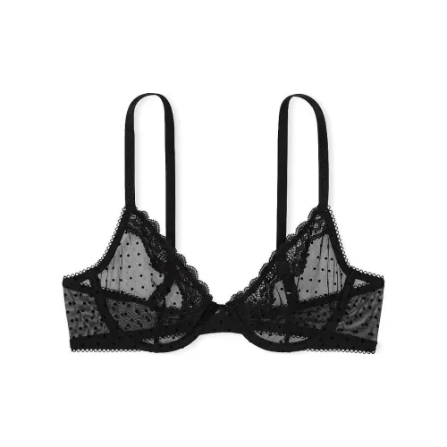 Victoria's Secret Tease Без подкладки Demi Бюстгальтер Черный Бюстгальтер Женские Черный