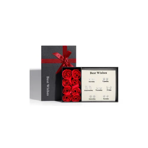 HANYUDIE 999 Fine Серебряный Ухо Заклепки Серьги-гвоздики Женские Изысканная упаковка Подарок на день рождения Коробка