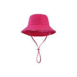 Шнурок с обтрепанным краем - розово-красный