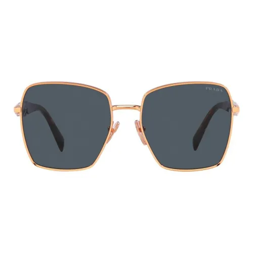 PRADA Стальные Нерегулярные Формы Солнцезащитные Очки Женские Золотые