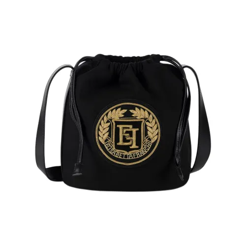 Elisabetta Franchi Вискоза Полиамид Ведрообразная Сумка через плечо Женская Черная