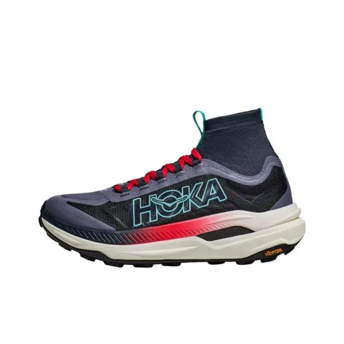 HOKA ONE ONE Tecton X Slip-resistant Abrasion-resistant High-top Trail Running Shoes Men's Dark Blue HOKA ONE ONE Tecton X Противоскользящие Износостойкие Высокие Кроссовки для Беговых Трасс Мужские Темно-синий