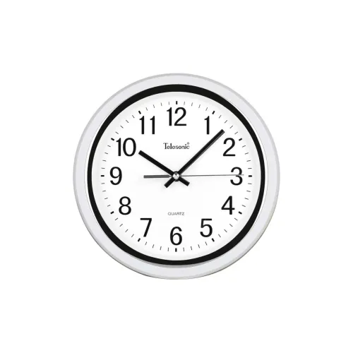 TELESONIC Механизм с плавным ходом секундной стрелки Стена Часы Унисекс Белое золото