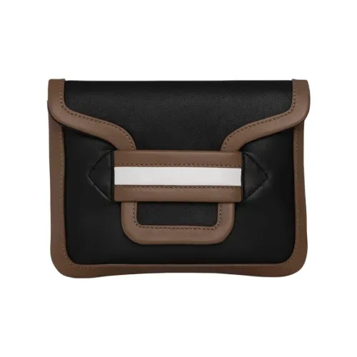 PIERRE HARDY Клатч Сумка через плечо Женская из овечьей и телячьей кожи Черный и Табачный