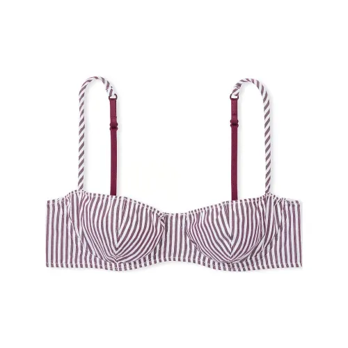 Victoria's Secret Розовый Хлопок Без подкладки Бюстгальтер BalconetteBra WRSP Женский Дикий Розовый Полосы С принтом