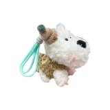 Коричневый свитер с украшением в виде собаки