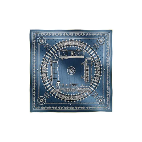 HERMES Шелковые шарфы Женские Синий