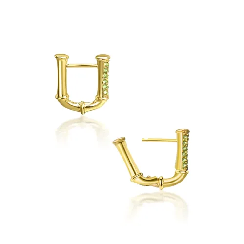 HEYUISLAND Титановый сплав Искусственный кристалл 18K золото Серьги Женские