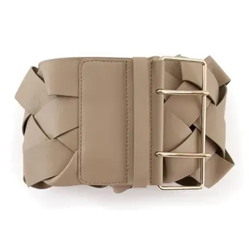 GIORGIO ARMANI Квадратный Металл Двойная Шпилька Кожаные Ремни Женские Хаки Ширина 10 см