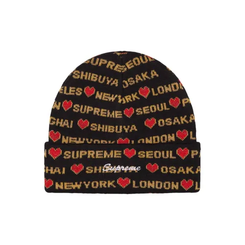 Supreme Acrylic Beanies Unisex Black Supreme Акриловые Шапки-бини Унисекс Черный