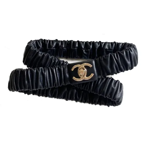 CHANEL Кожаные ремни, черные, женские