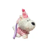 Розовый/Белый Полосатый Собачий Брелок