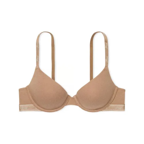 Victoria's Secret Розовый Wear Everywhere Легкий Линейный Т-Рубашка Бюстгальтер Какао Латте Бюстгальтер Женские Какао Латте