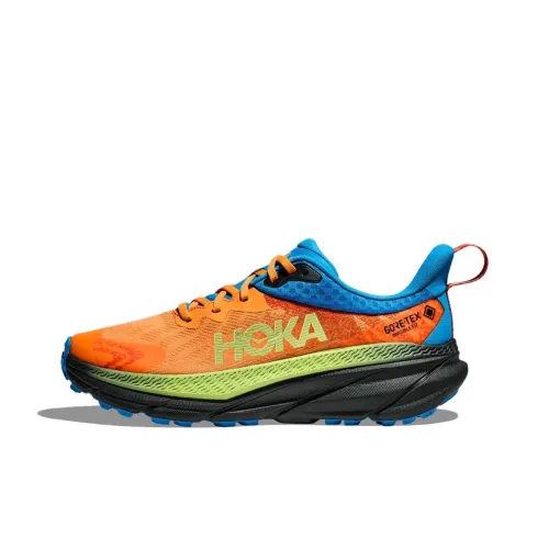 HOKA ONE ONE CHALLENGER 7 Противоскользящие Низкие Кроссовки для Беговых Трасс Мужские Оранжевый Зеленый Синий