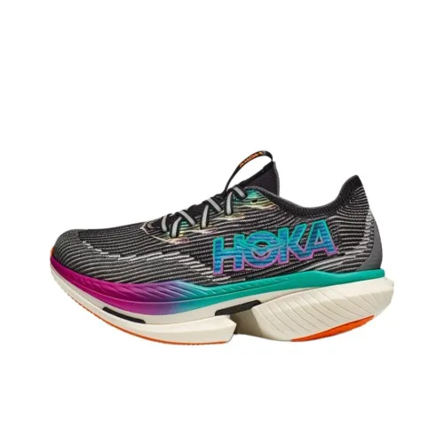 HOKA ONE ONE CIELO X1 Устойчивый к истиранию Низкий Топ Беговые кроссовки Унисекс Черный