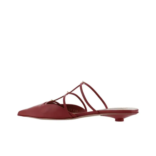 Valentino Rockstud Домашние тапочки Женские Красные