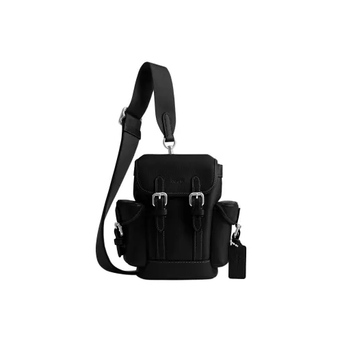 COACH Hitch GRAIN LEATHER Сумка через плечо Мини Мужская Черная