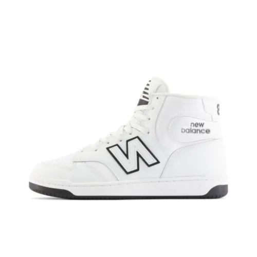 New Balance NB 480 Устойчивые к истиранию Высокие Кроссовки для скейтбординга Унисекс Белые