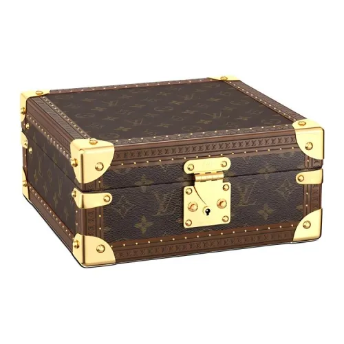 LOUIS VUITTON Покрытый холст Шкатулка для украшений Твердый Case Женские Розово-красный